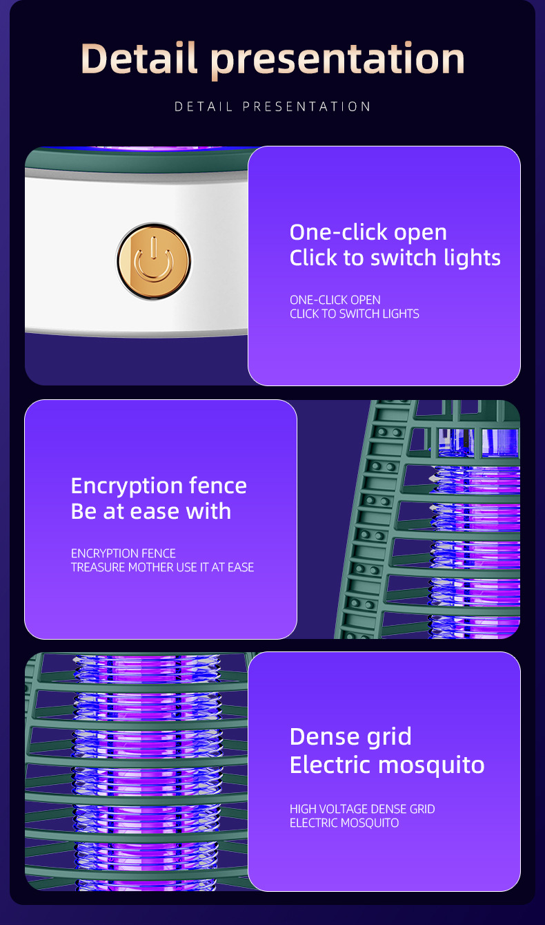 跨境爆款电击灭蚊器家用灭蚊器户外露营灯充电照明灭蚊灯详情16