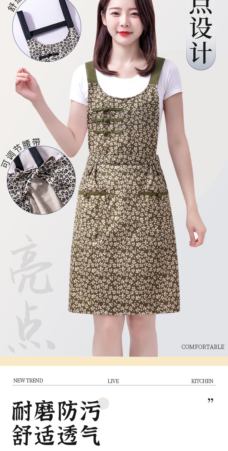 【持嘉】亲肤灯芯绒面料透气耐磨防污碎花搭配复古盘扣详情3