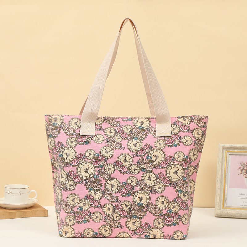 上班族单肩手提式托特包多功能购物手拎包折叠学生帆布包现货批发详情18