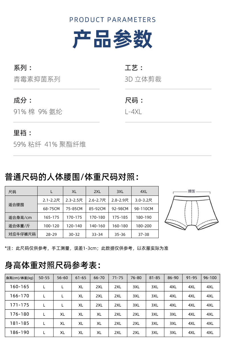 男士内裤纯棉柔软新疆长绒棉中腰无痕内裤男士纯棉透气抗菌四角裤详情10