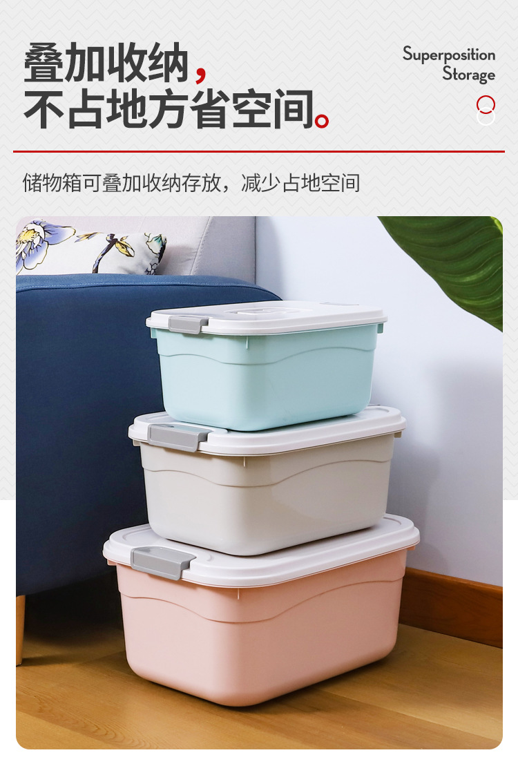 衣柜衣服整理箱有盖杂物塑料手提储物箱特大号家用玩具零食收纳箱详情9