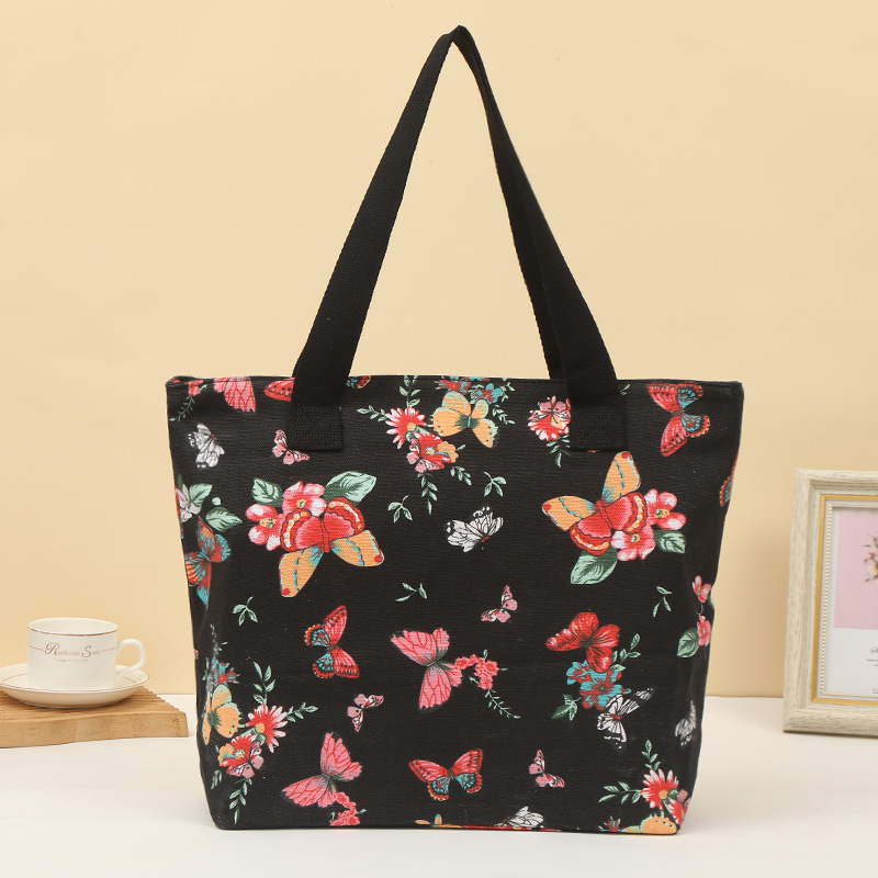 上班族单肩手提式托特包多功能购物手拎包折叠学生帆布包现货批发详情19