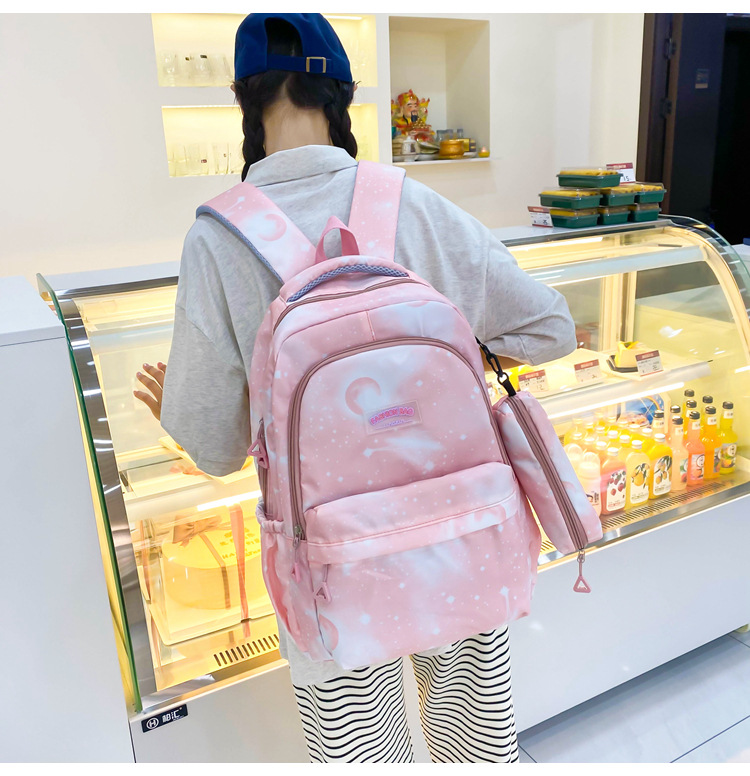 双肩背包新款休闲百搭轻便大容量学生书包高颜值清新甜美女尼龙包详情11