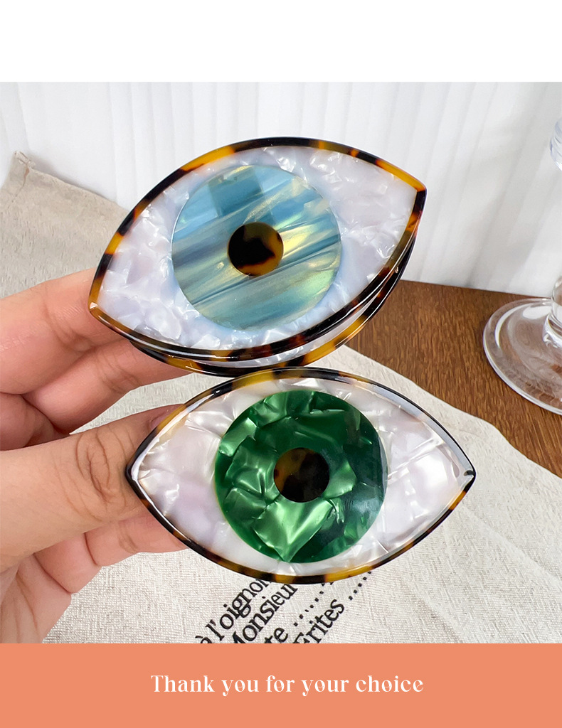 克苏鲁大眼个性醋酸抓夹拼接发夹小众趣味万圣节氛围感发饰女批发详情13