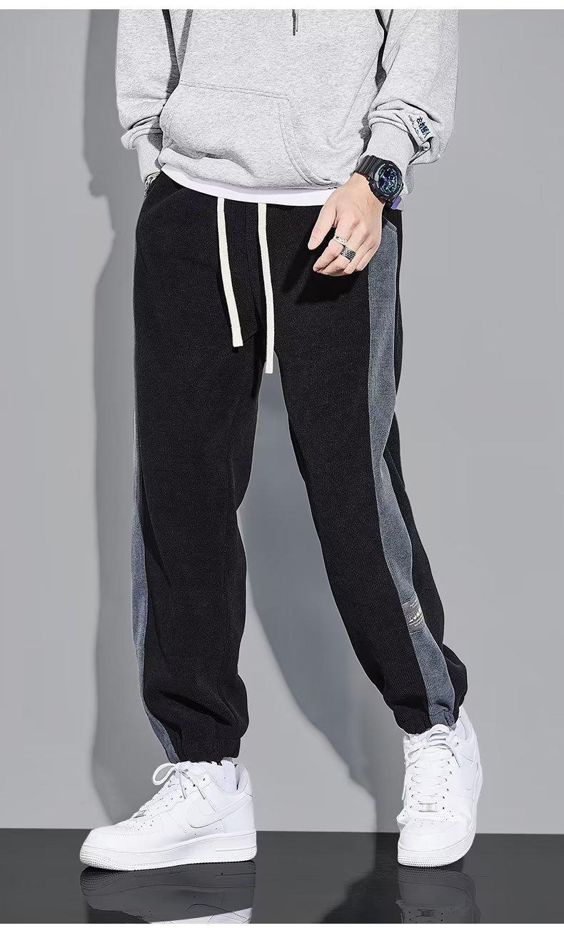 2025年新款拼色男士灯芯绒裤子春秋款加绒加厚休闲百搭宽松长裤男详情10