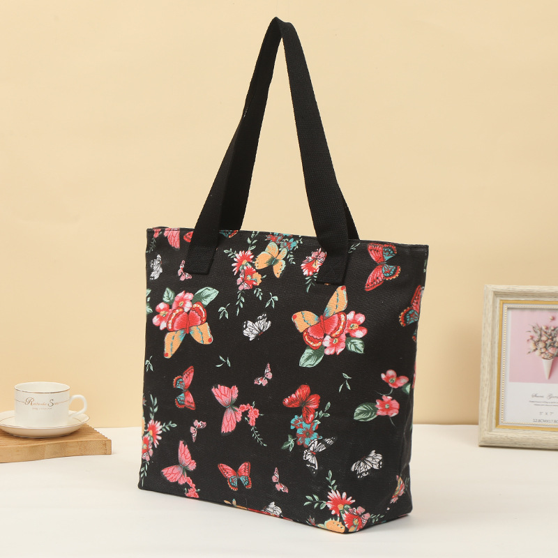 上班族单肩手提式托特包多功能购物手拎包折叠学生帆布包现货批发详情9