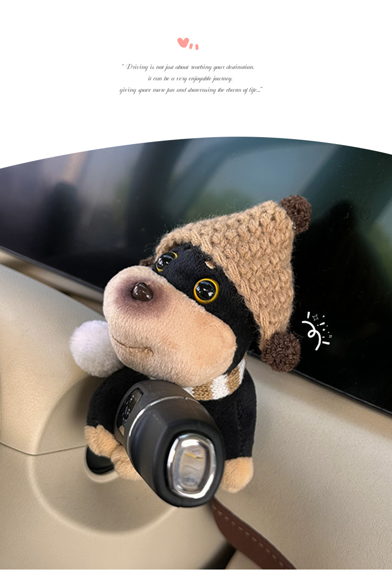 新品汽车摆件创意蜜蜂狗中控台屏幕趴趴玩偶可爱公仔车载饰品摆件详情15