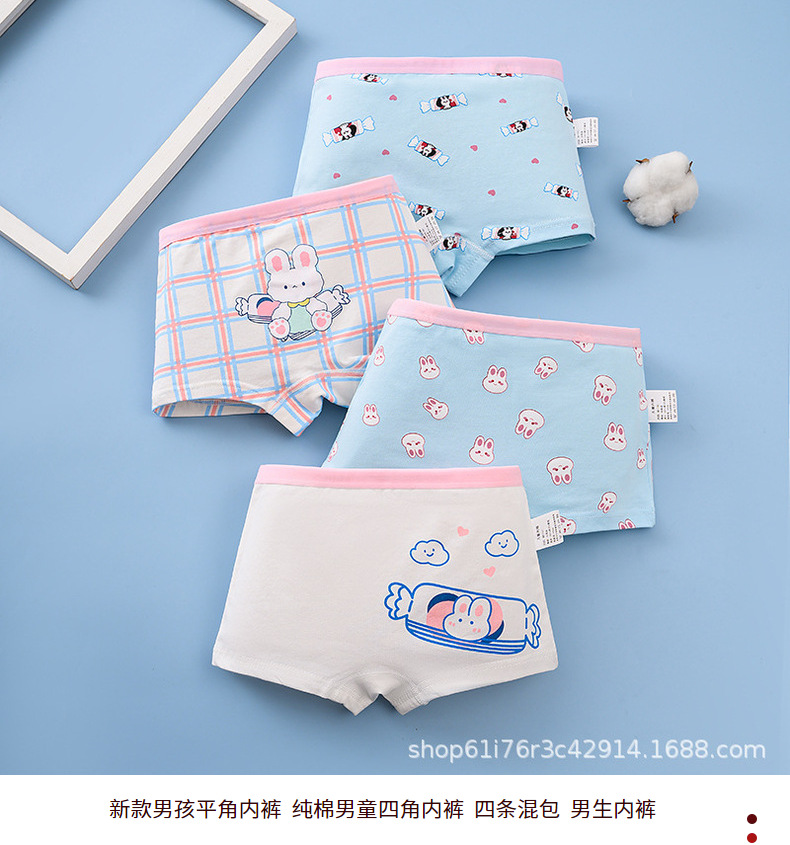 卡通儿童内裤棉平角大白图案四角女孩内裤纯棉a类学生平角内裤女详情1
