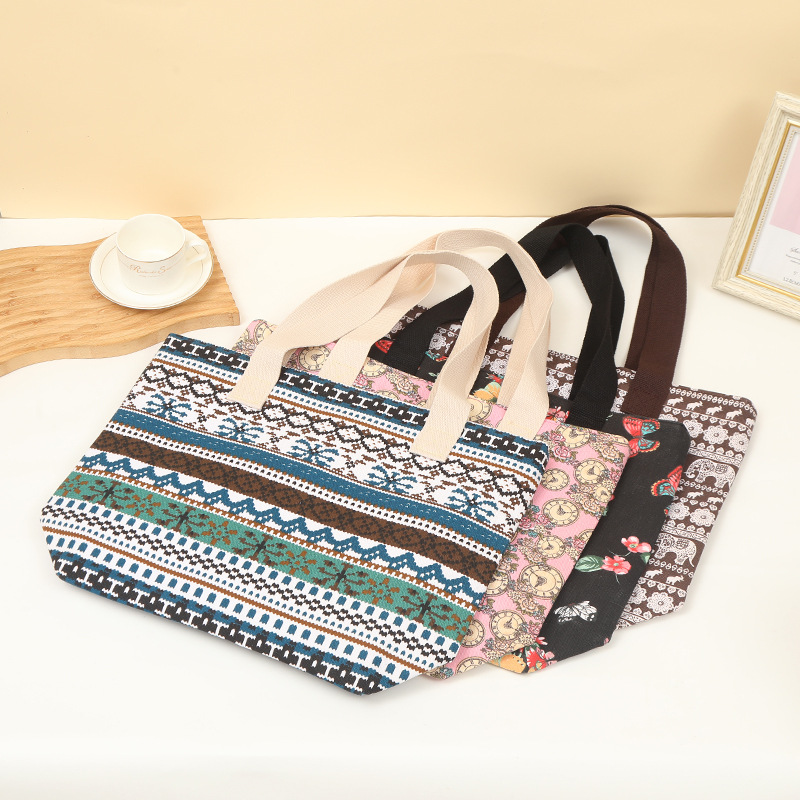 上班族单肩手提式托特包多功能购物手拎包折叠学生帆布包现货批发详情7