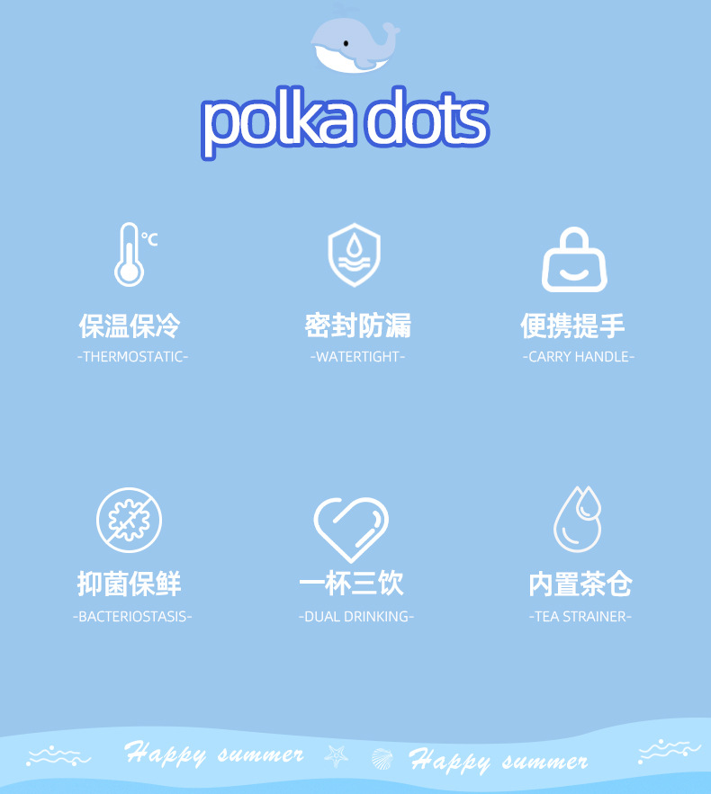 2025新款男女大容量保温杯便携海洋生物图案陶瓷内胆吸管冰霸水杯详情2