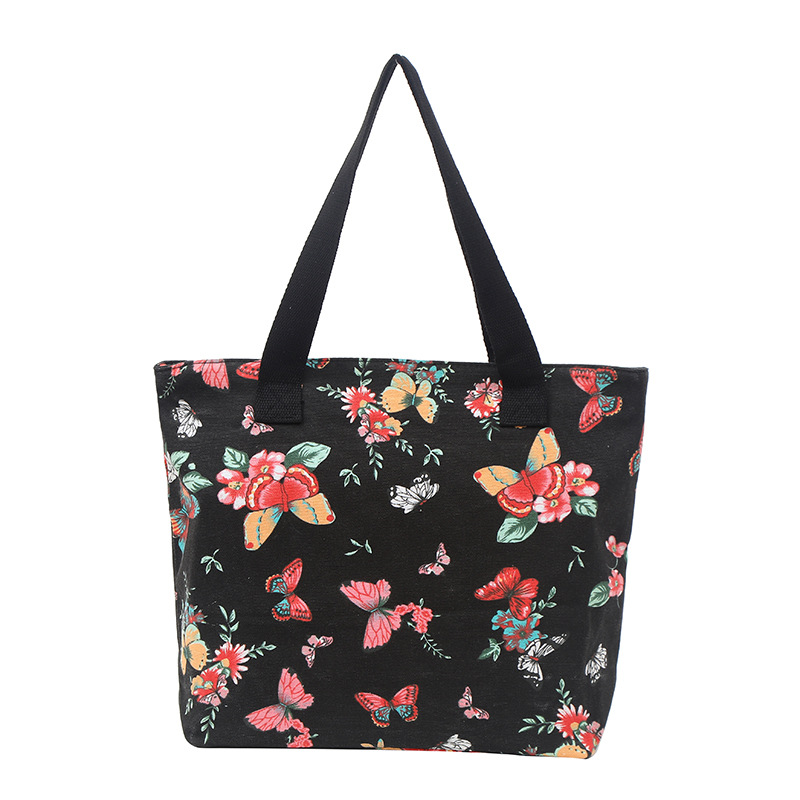 上班族单肩手提式托特包多功能购物手拎包折叠学生帆布包现货批发详情11