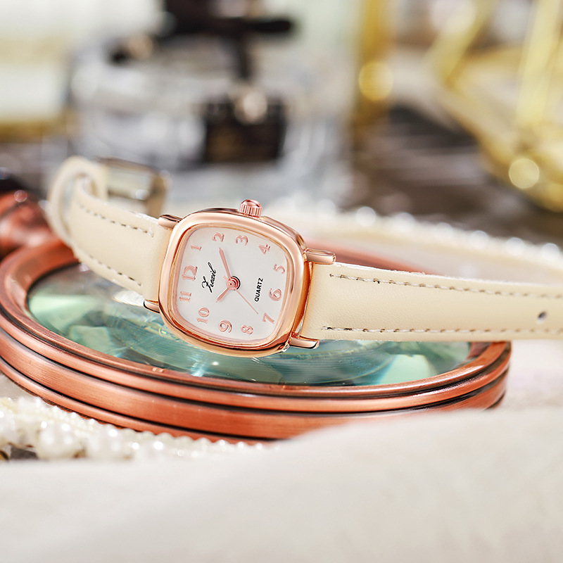 新品款式时尚小方形女士手表女款中初学生小众皮带石英表跨境爆款详情2