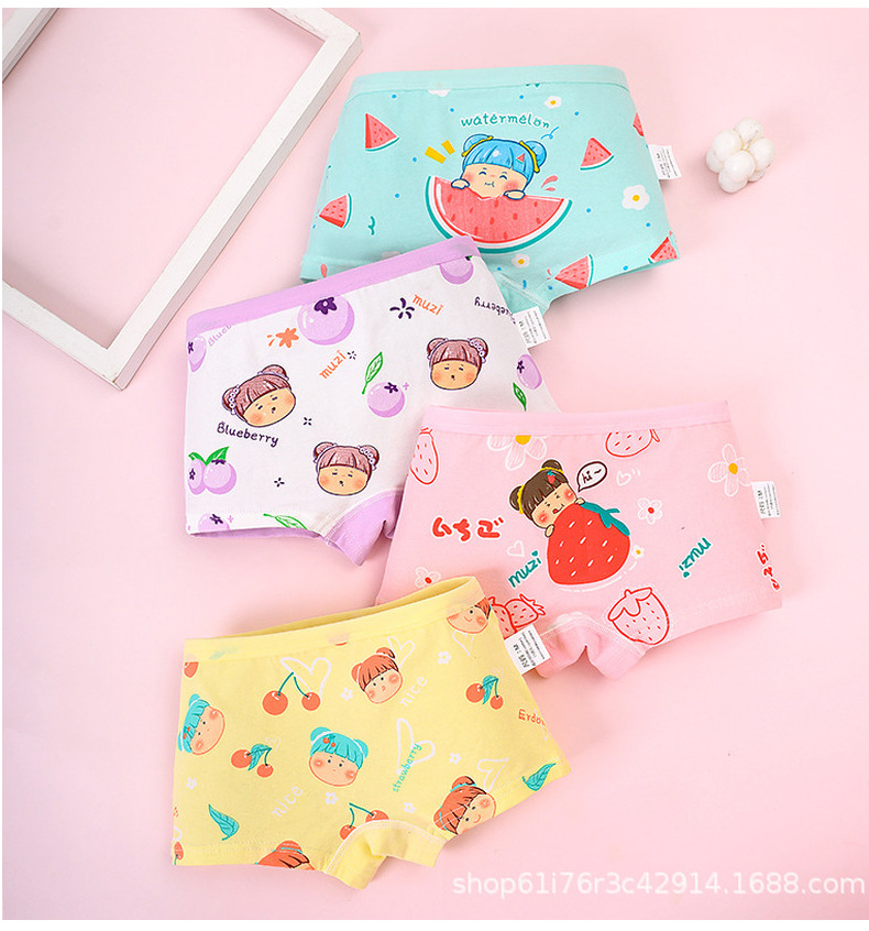 卡通儿童内裤棉平角大白图案四角女孩内裤纯棉a类学生平角内裤女详情21