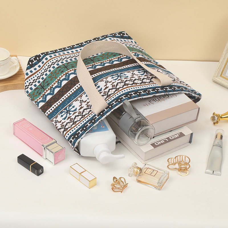 上班族单肩手提式托特包多功能购物手拎包折叠学生帆布包现货批发详情1