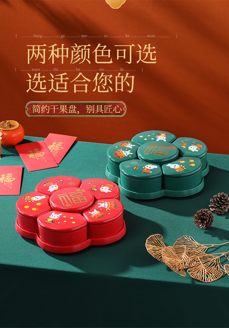 新款过年国潮糖果盒客厅零食盒干果分格喜庆年货礼品糖果盒详情15