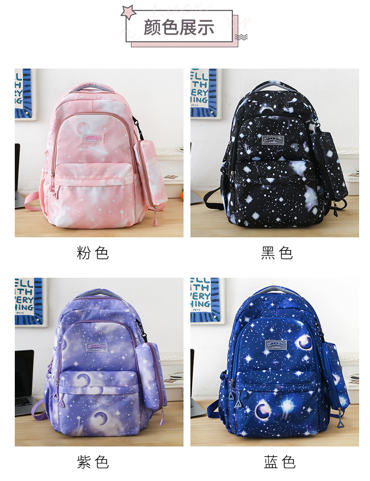 双肩背包新款休闲百搭轻便大容量学生书包高颜值清新甜美女尼龙包详情4