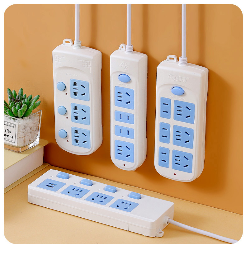 排插排家用多插位多功能多孔插座板插线板插板带线长线排插座批发详情13