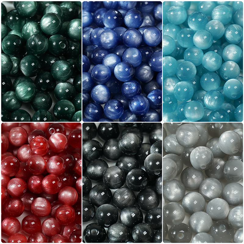 8-16mm树脂猫眼石珠子百变仿猫眼石圆珠diy手工制作手串项链材料详情7
