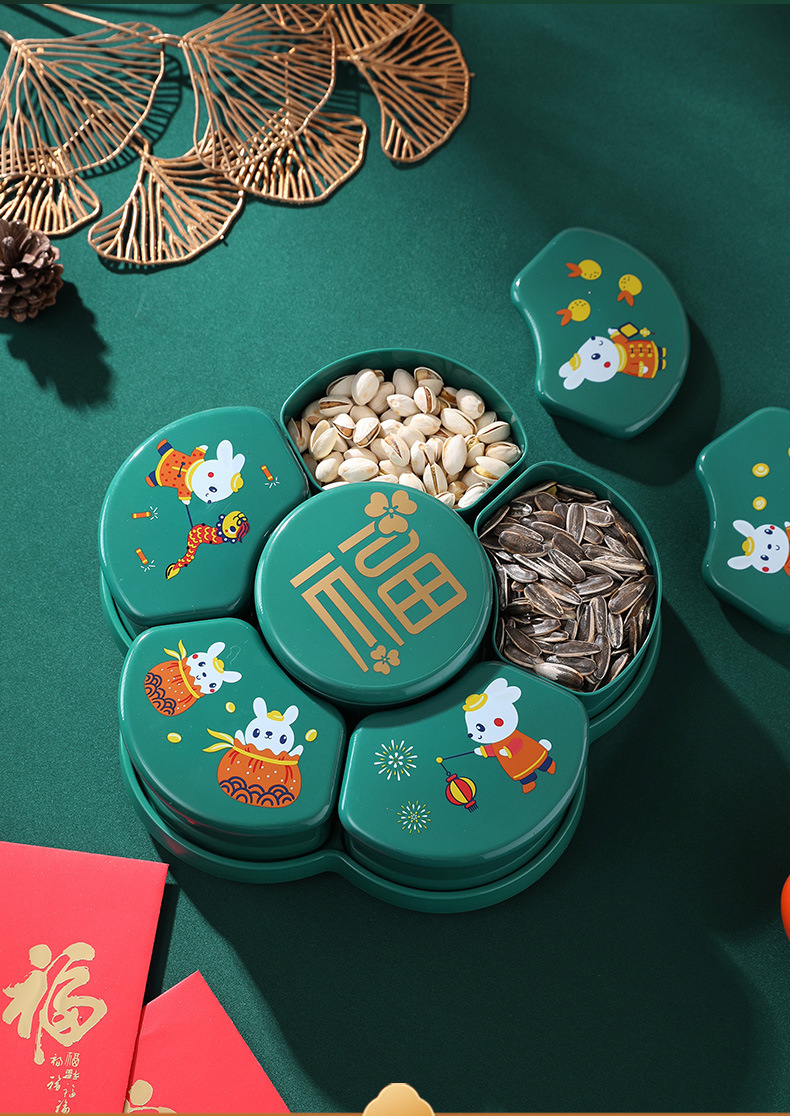 新款过年国潮糖果盒客厅零食盒干果分格喜庆年货礼品糖果盒详情12