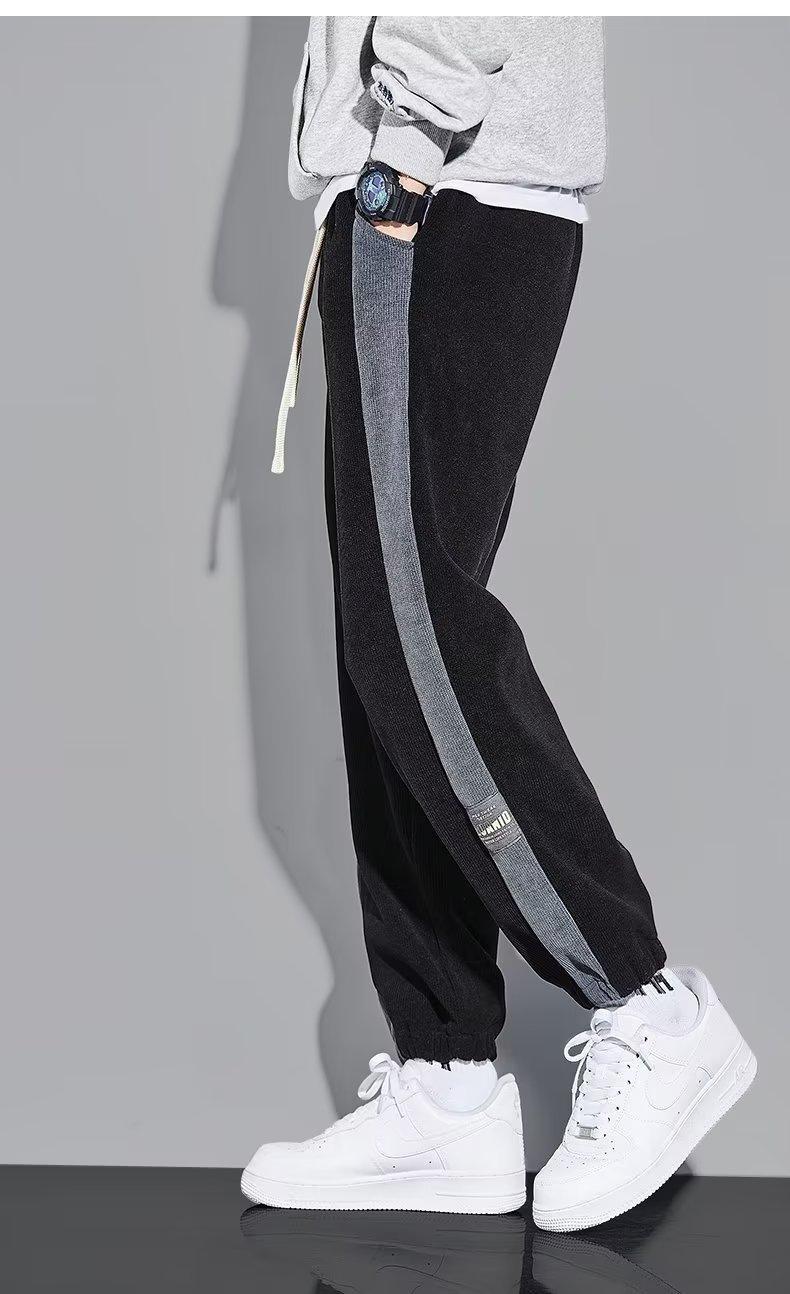 2025年新款拼色男士灯芯绒裤子春秋款加绒加厚休闲百搭宽松长裤男详情14