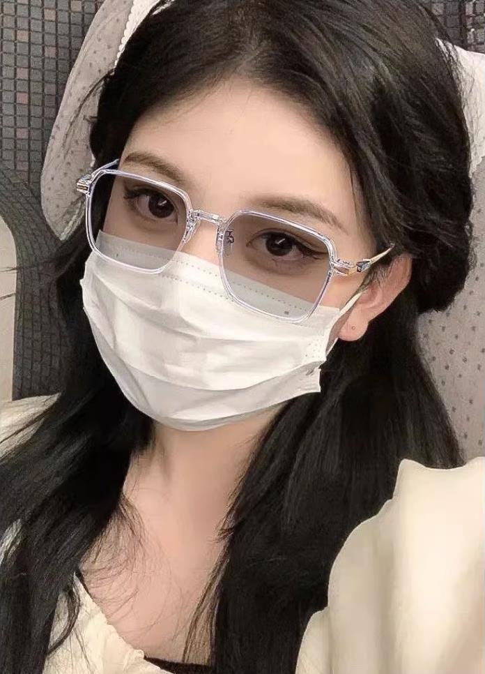 变色近视眼镜防蓝光茶色眼镜女大框高颜值素颜光感超轻显瘦眼镜框详情20