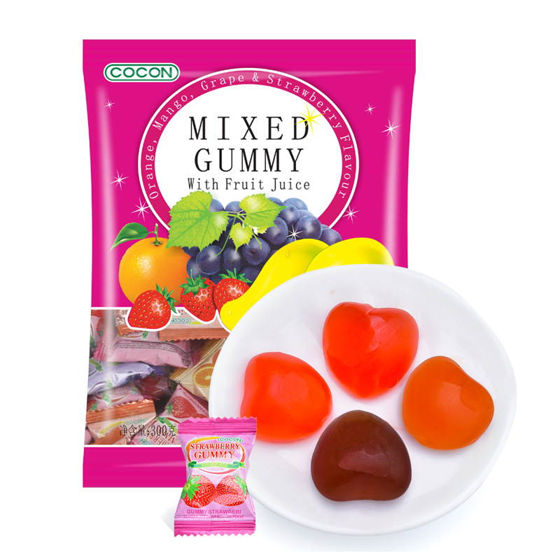 马来西亚进口休闲糖果 cocon/可康牌多口味软糖 1kg/300g喜糖专用详情图2