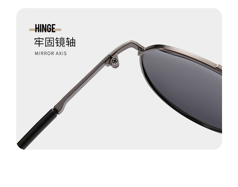 偏光太阳镜2023夏季新款男士眼镜金属双梁蛤蟆镜黑色墨镜女批发厂详情17