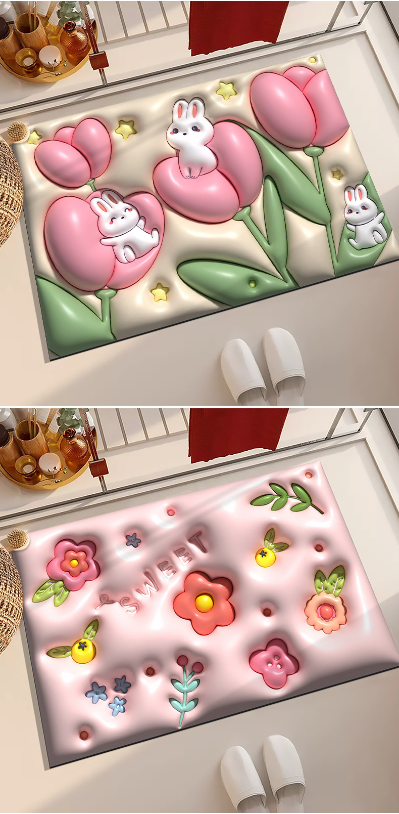 纳帕皮地垫防滑裸眼3d立体浴室脚垫厕所进门垫卧室客厅硅藻泥地毯详情13