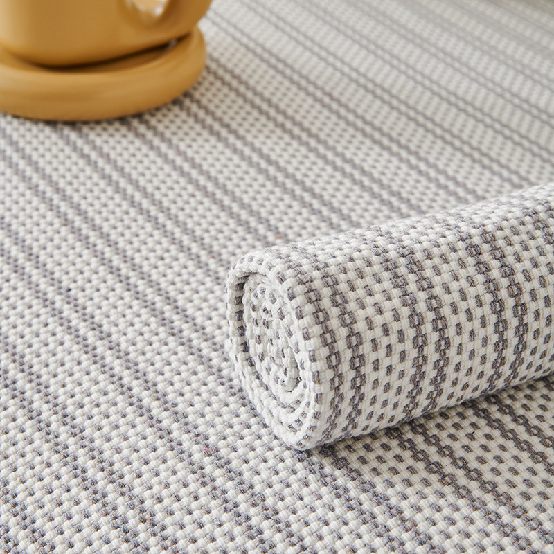 老粗布新款沙发垫棉麻四季条纹沙发罩简约现代棉线编织沙发坐垫巾详情11