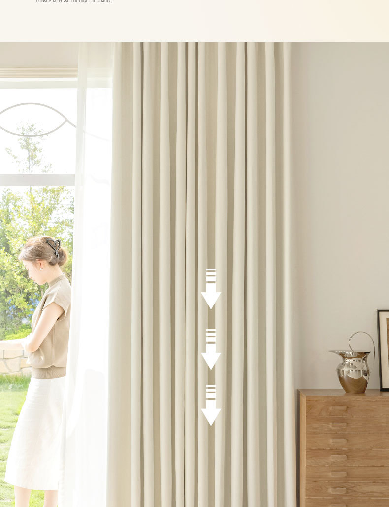 双面遮光大师加厚窗帘遮光卧室2025新款高温定型奶油客厅卧室详情8