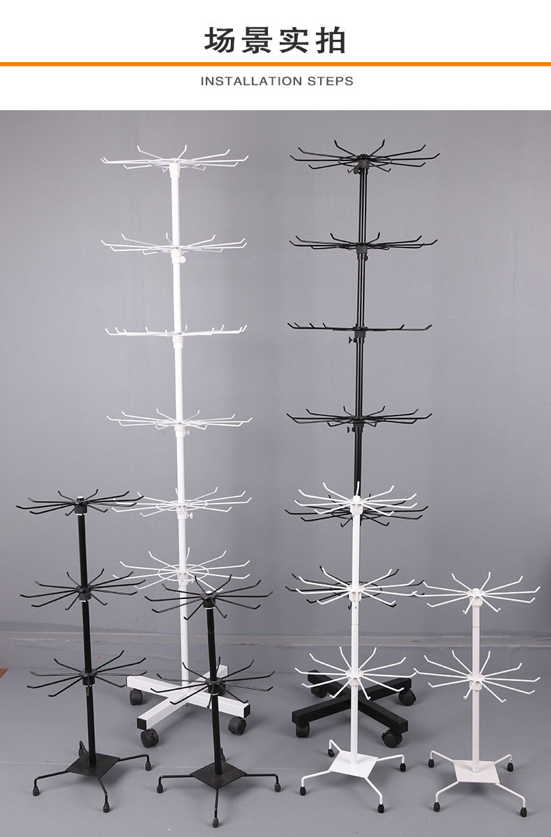 旋转展示架挂货架五层七层地摊架夜市袜子促销架子批发饰品展示架详情4