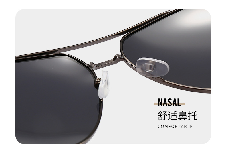 偏光太阳镜2023夏季新款男士眼镜金属双梁蛤蟆镜黑色墨镜女批发厂详情16