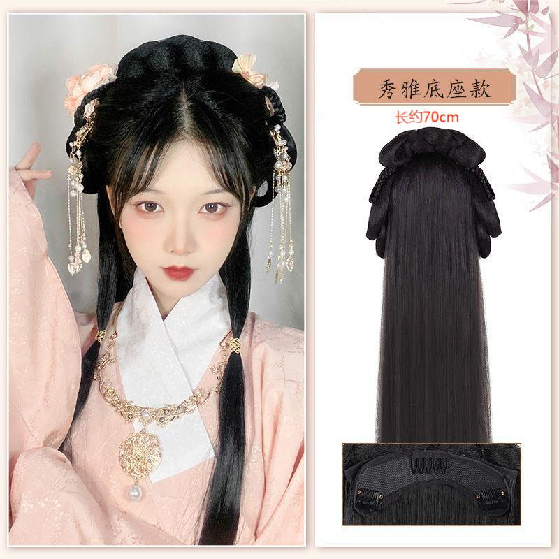 古装汉服假发包一体式发箍全头套古风唐制造型新手盘发发髻垫发包详情22