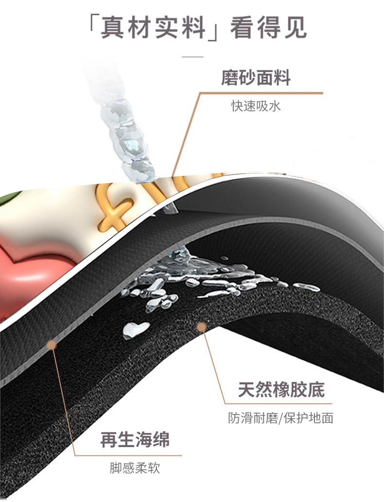 纳帕皮地垫防滑裸眼3d立体浴室脚垫厕所进门垫卧室客厅硅藻泥地毯详情6
