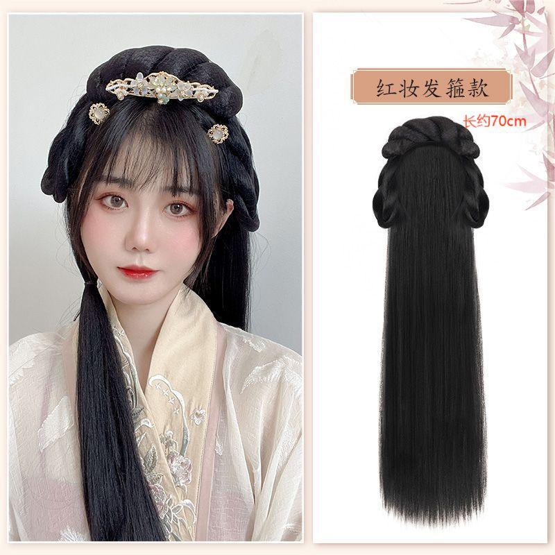 古装汉服假发包一体式发箍全头套古风唐制造型新手盘发发髻垫发包详情27