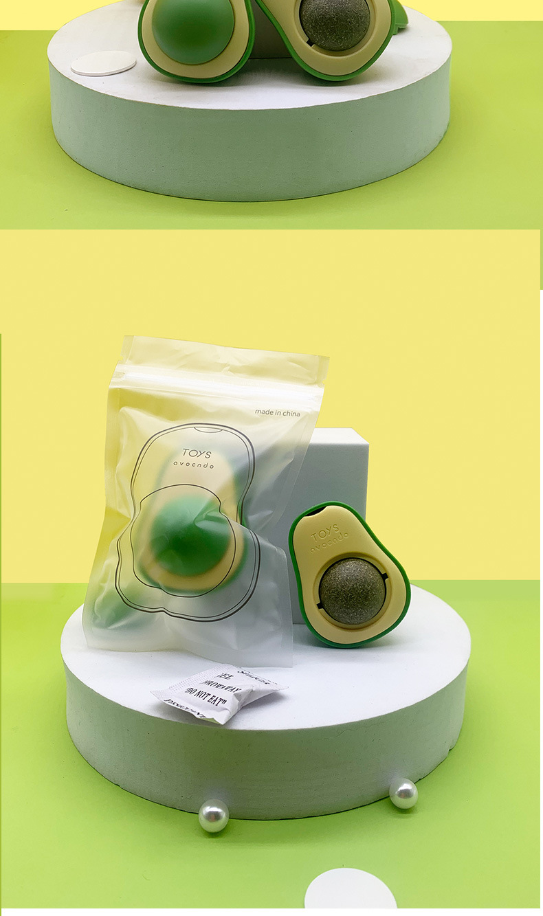 跨境逗猫玩具猫薄荷球猫咪自嗨解闷磨牙木天蓼虫瘿果宠物牛油果详情10
