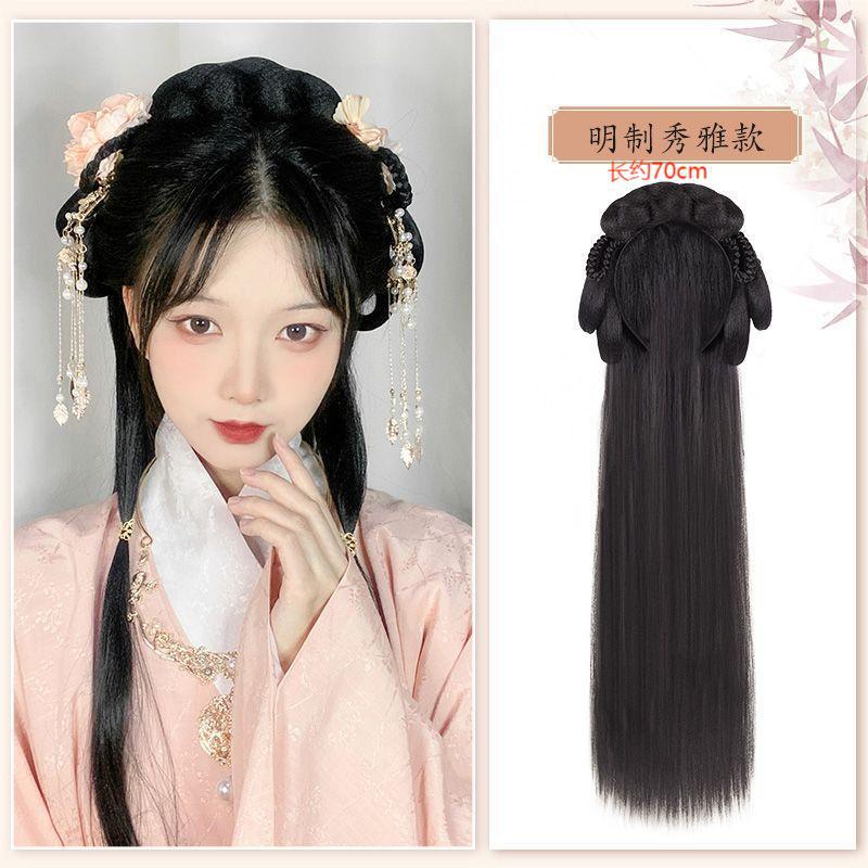 古装汉服假发包一体式发箍全头套古风唐制造型新手盘发发髻垫发包详情18