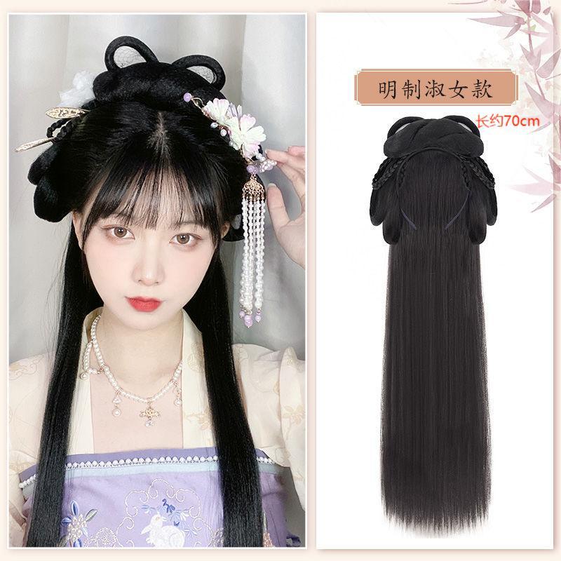 古装汉服假发包一体式发箍全头套古风唐制造型新手盘发发髻垫发包详情9