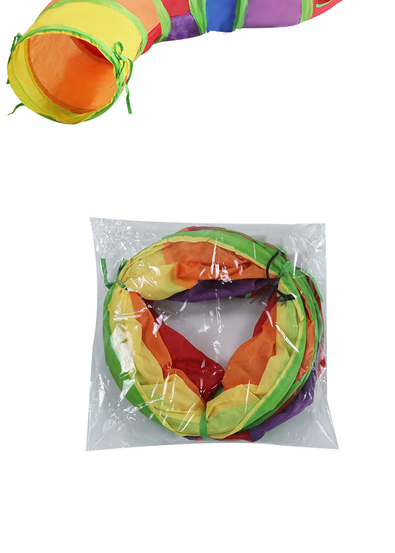 宠物用品亚马逊新款彩虹s型猫隧道 自嗨益智貓玩具可折叠猫咪隧道详情9