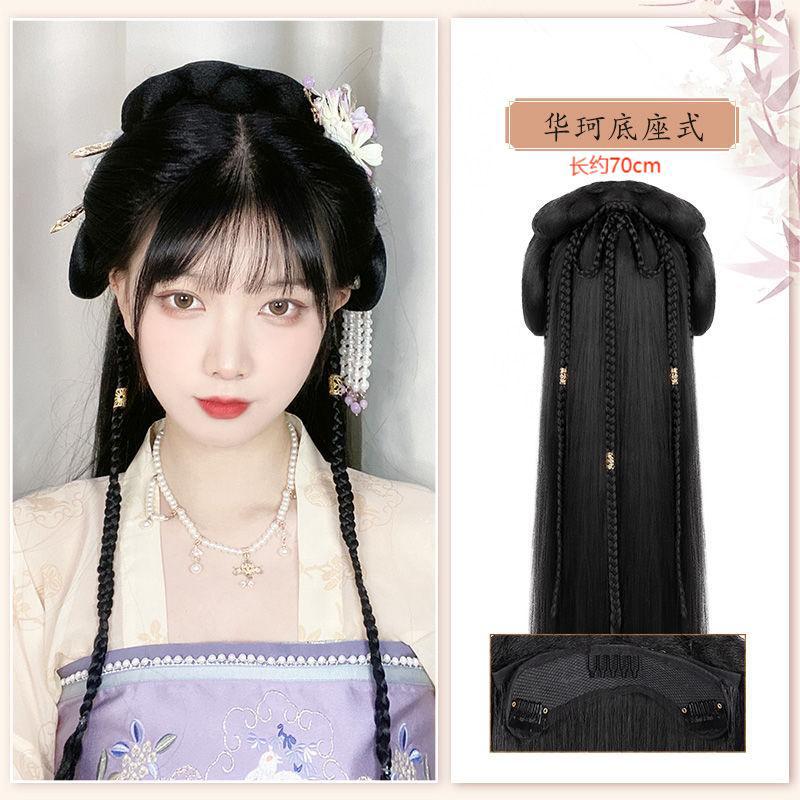 古装汉服假发包一体式发箍全头套古风唐制造型新手盘发发髻垫发包详情11