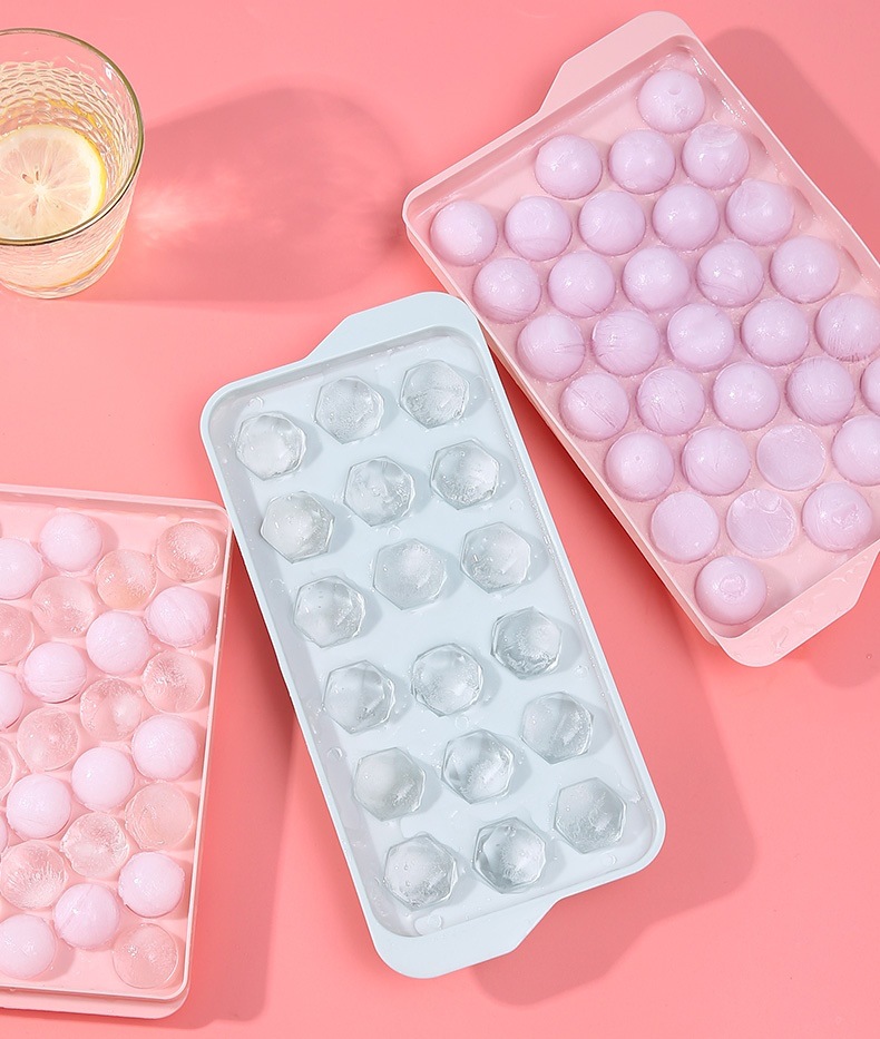 自制33格冰球冻冰块模具冰箱冰盒球形制冰格创意家用储存盒子详情3