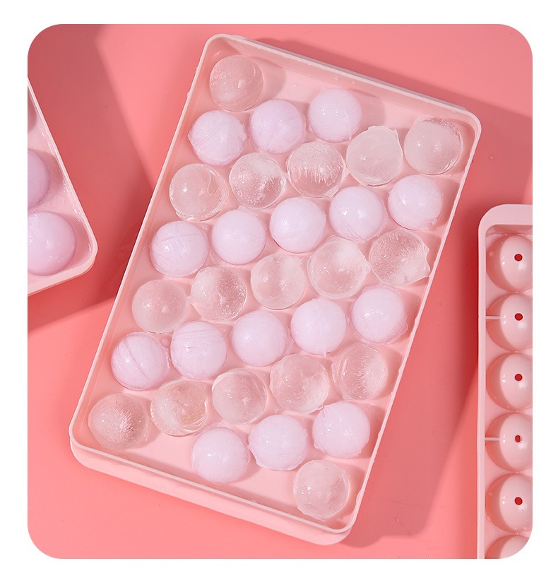 自制33格冰球冻冰块模具冰箱冰盒球形制冰格创意家用储存盒子详情15