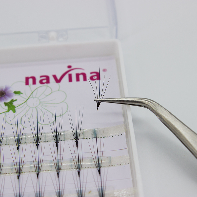 navina雅维雅嫁接朵型睫毛天然丝假睫毛简单快捷5d种植睫毛外贸专供详情图1