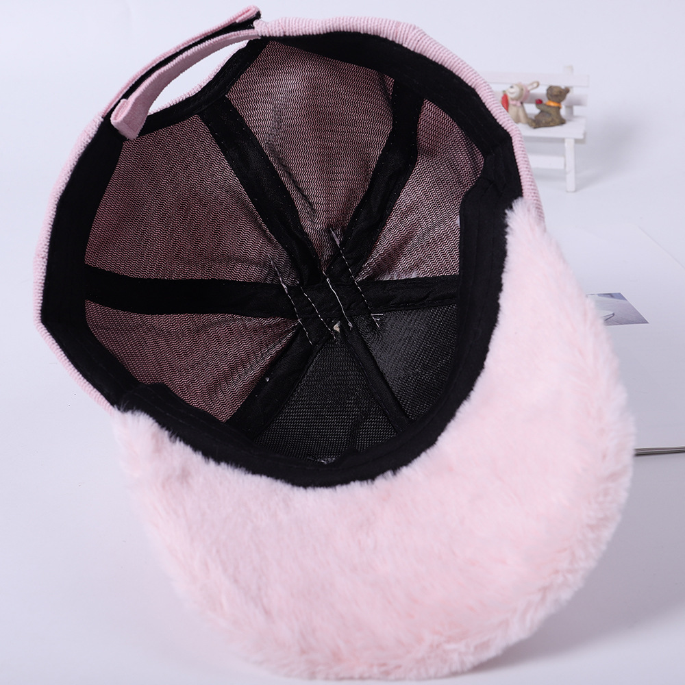 卡通兔耳朵笑脸儿童棒球帽秋季新款2-5岁宝宝韩版舒适保暖鸭舌帽详情图4