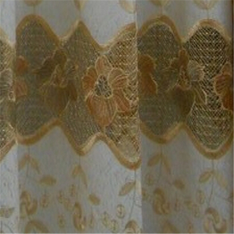 新款厂家直销可零售批发-----莱雅164-咖啡色，绣花，窗帘布详情图3