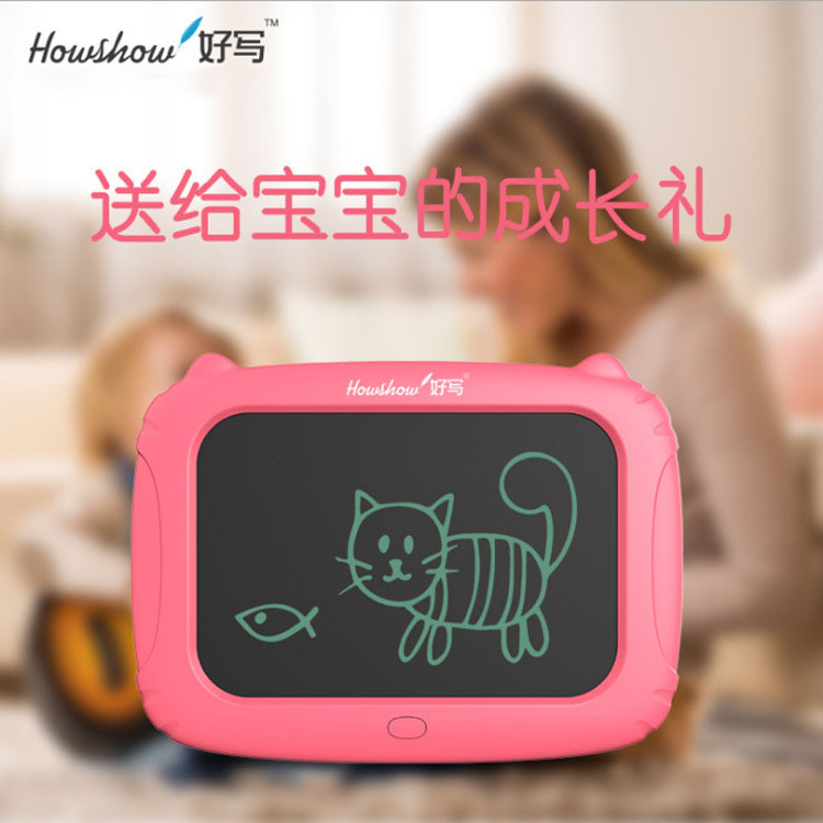 好写10.5寸卡通猫咪款画板儿童液晶绘画手写板彩色笔迹涂鸦可擦板详情图1