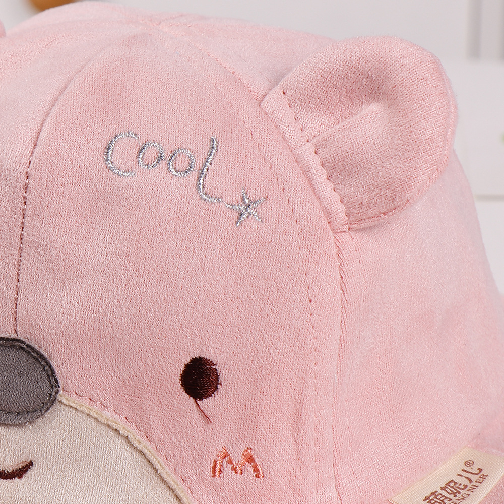 卡通小熊渔夫帽2019秋季新款字母拼色盆帽3-10月儿童帽子潮款批发详情图3