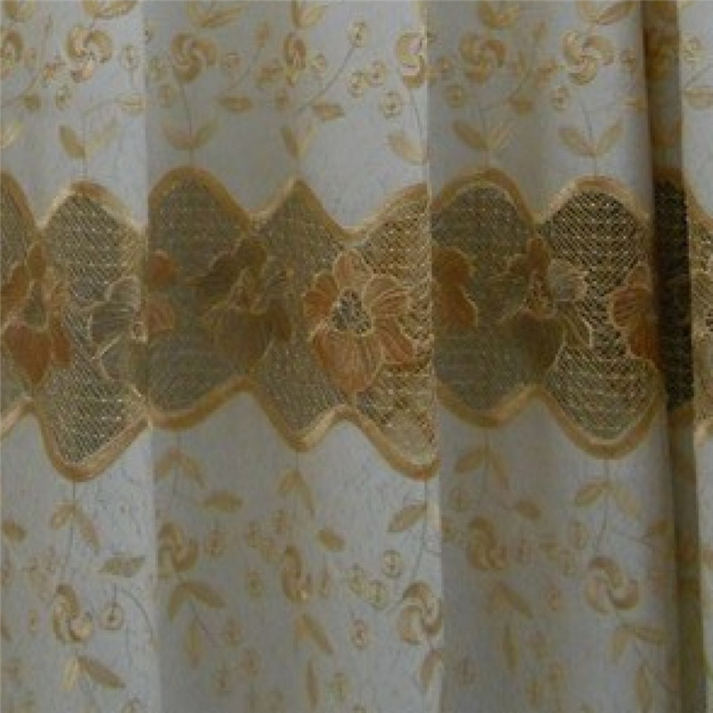 新款厂家直销可零售批发-----莱雅164-咖啡色，绣花，窗帘布详情图4