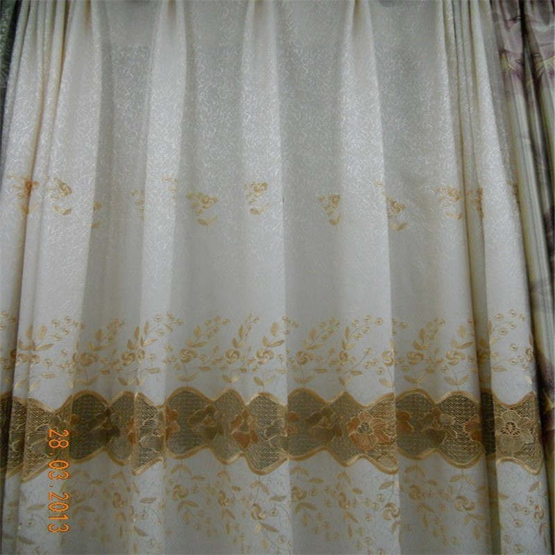 新款厂家直销可零售批发-----莱雅164-咖啡色，绣花，窗帘布详情图1