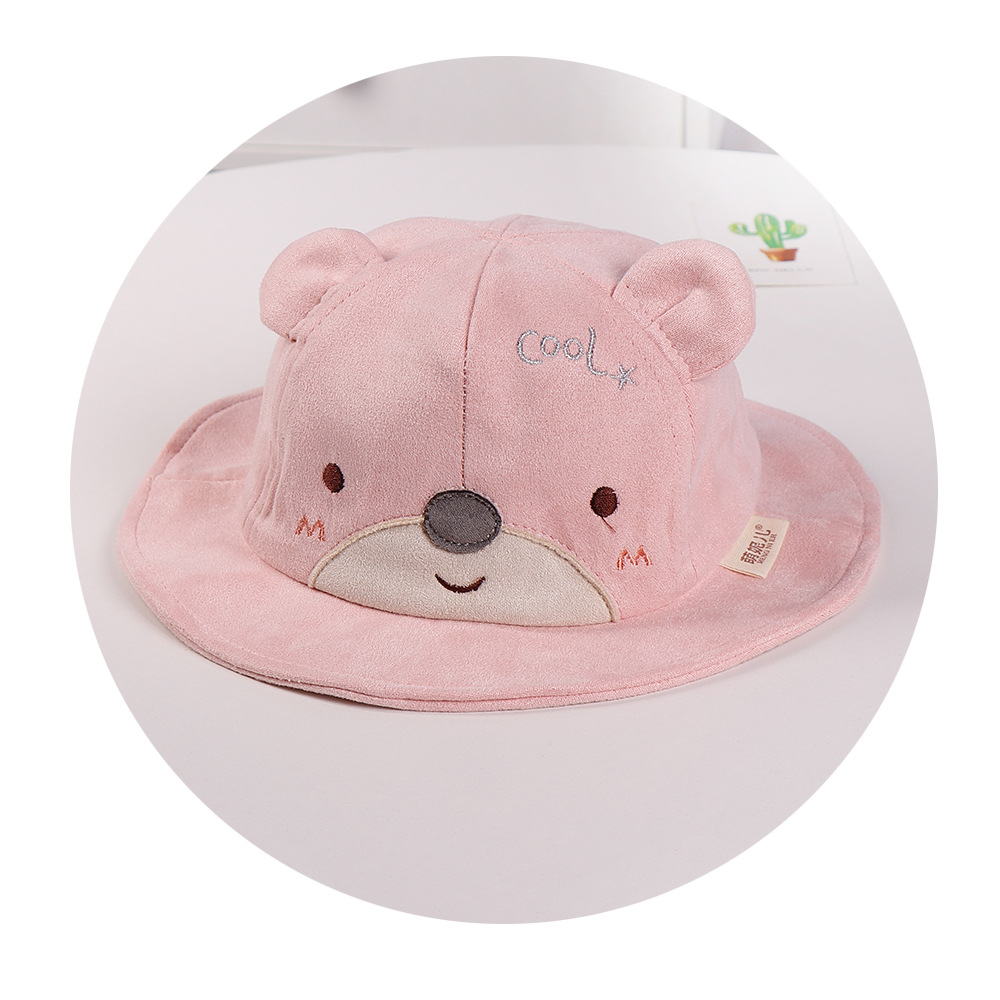 卡通小熊渔夫帽2019秋季新款字母拼色盆帽3-10月儿童帽子潮款批发详情图5